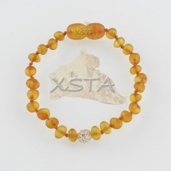 Amber teething bracelets with silver